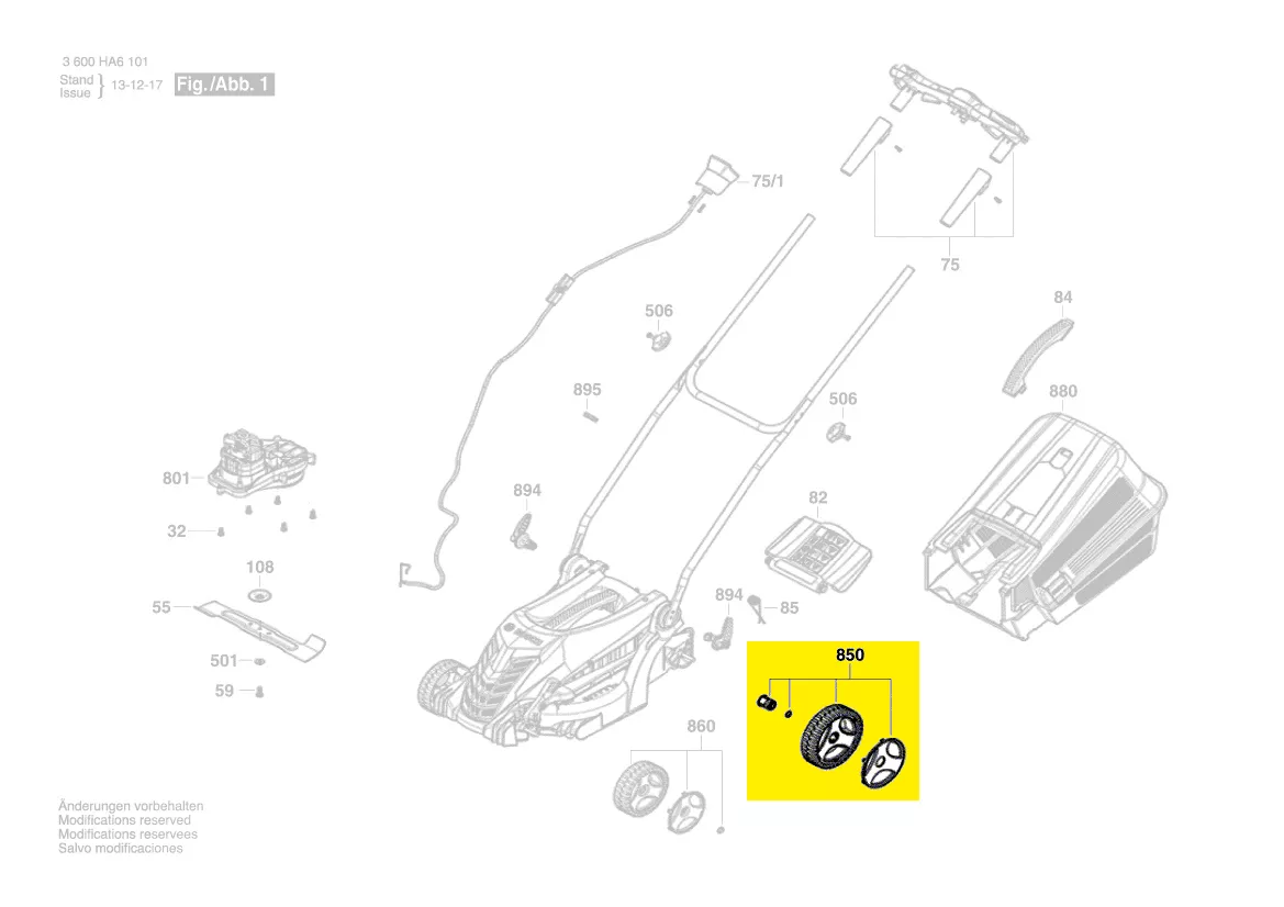 Roue arrière tondeuse Bosch réf. F 016 F04 510
